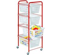 ARTEX Carrello 4 Cesti Biancheria Siena In Metallo Cm 38X84,50X31,50