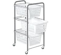 artex Carrello Siena 3 cesti Bianchi Riordino e contenitori casa, Plastica