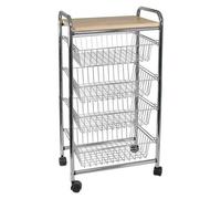 Artex 105004 Carrello Elegance 4 cestelli cm 45x32x84h in metallo cromato