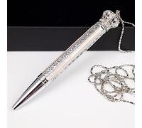 ARTEX Jewllery - Penna a sfera in cristallo, con ciondolo a forma di corona. Regalo per lei, dirigente, metallo, Germania Refill. Confezione regalo. Mini penna (penna rosa/corona di cristallo