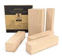 Arteza Blocchetti in Legno da Scolpire e da Intaglio Set da 5 con un Blocco da 10,3x 5,1x 5,1cm e quattro Blocchi da 10,3x2,55x2,55cm - in Tiglio Americano per Intaglio, Lavorazione e Scolpitura