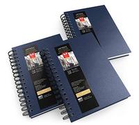 Arteza Blocco Acquerello a Copertina Rigida Blu a Spirale, Set da 3, 14x21,6 cm, 96 Fogli Bianchi Totali, Carta Pressata a Freddo da 300 gr, Priva di Acidi, Per Acquerello, Acrilico, Tecnica Mista
