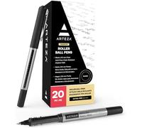 ARTEZA, Confezione da 20 penne a inchiostro liquido nero da 0,5 mm per bullet journal, penne a sfera a punta fine, forniture per ufficio per scrivere, prendere appunti e fare schizzi