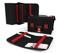ARTEZA Organizer per pennarelli e penne, custodia da viaggio e per riporre oggetti con tasca con cerniera, manico, tracolla rimovibile e regolabile, Multicolore, 108 Slots, moderno
