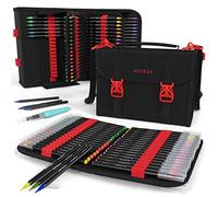 ARTEZA Pennarelli Acquerello Professionali, Punta Flessibile Morbida a Pennello, Set da 96 Colori Acquerellabili Con Custodia Con 108 Fessure, Ideale da Viaggio