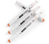 ARTEZA Pennarelli Alcool EverBlend, 4 Sketch Markers dal Colore Corallo Fluorescente A302 a Doppia Punta (Fine e Scalpello), per Disegno, Colorare e Scrapbooking