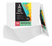 Arteza Set di 14 Tele per Dipingere Piccole 5x7” (13x18cm), Pronte, 100% Cotone, ad Acrilici, ad Olio e Altre Tecniche, Mini Canvas per l'Artista Professionale, Appassionato e Principiante