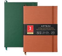 ARTEZA Set di Diari Quaderni a Righe 15,2x20,3cm (2 Pezzi, Colori Copertina Verde Cacciatore e Marrone), Quaderno Copertina rigida con Fogli Bianchi Libro a Righe da Scrivere e Appunti (96 Pagine).
