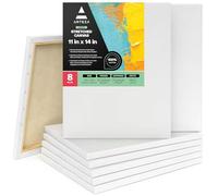 ARTEZA Tela Bianca da Pittura 11x14”, Set di 8, Pronte, 100% Cotone, Per Dipingere, ad Acrilici, Pittura ad Olio e Altre Tecniche, Canvas per l'Artista Professionale, Appassionato e Principiante