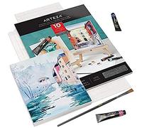 Arteza Tela per Dipingere Componibile Fai-Da-Te, Album da 10 Fogli 27,9x35,6 cm Carta Acquerello Pesante Tecniche Miste, 300 GSM, Tele Pittura No Acidi, 100% Cotone per Pittura e Arte Tecniche Miste