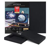 ARTEZA Tela per Dipingere Componibile Fai-Da-Te Nero, Album da 20 Fogli 12,7x16,7 cm Cartoncini Neri Pesante 400 GSM, Tele Pittura, Pasta di Legno Pressata a Freddo per Arte Tecniche a Secco