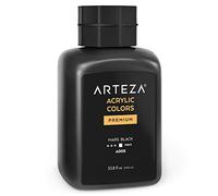 ARTEZA Vernice acrilica, A005 Mars Black, 32 fl oz Barattolo da 1000 ml, opaco, ad asciugatura rapida, colori acrilici per dipingere su tela, carta, legno