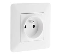 Artezo - Presa 16A Bianca Semplice - Apparecchio Da Incasso Pronto Da Installare - Motore Compatto Con Passaggio Dei Cavi - Placca 86x86mm - Norma NF - Bianco - 0,030m