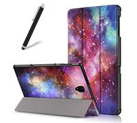 Artfeel Custodia per Samsung Galaxy Tab A 10.5 (2018) T590/T595, sottile e leggera, in pelle con supporto a tre punte, funzione di stand-by/sveglia automatica, custodia protettiva a portafoglio