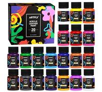 ARTFLY Set di colori acrilico per pelle, 20 Colori x30 ml Con acrilico finisher, Kit di tintura, perfetto per scarpe, sneakers, giacche, divani in pelle e sedili per auto