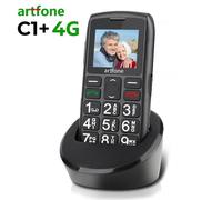 Artfone C1+4G 1.8" Telefono 4G Anziani Tasti Grandi SOS Base Ricarica