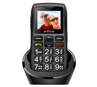 artfone C1+ Cellulare per Anziani| Telefono Dual SIM| Batteria da 1400 mAh | Telefono a pulsanti grandi con stazione di ricarica | Display a colori da 1,77 pollici