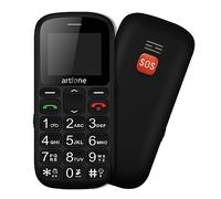 artfone CS181 Telefono Cellulare per Anziani con Tasti Grandi, Funzione SOS, 1.8" Display, Doppia SIM, Chiamata Rapida, Torcia, Radio FM Suono Alto, 800mAh Batteria, Fotocamera, Noir