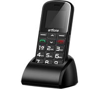 artfone CS182 Telefono Cellulare per Anziani con Tasti Grandi丨Funzione SOS丨Chiamata Rapida丨Base di Ricarica丨Funzione di orario丨1.8" Display丨Doppia SIM GSM Cellulare senior丨Volume alto丨Radio - Nero