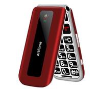 artfone F20 - Cellulare pieghevole senza contratto, 2 G GSM per anziani, doppio SIM, display a colori da 2,4 pollici, pulsante di emergenza SOS, radio FM, batteria da 1300 mAh, colore rosso