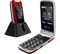 artfone G6-4G - Telefono cellulare di base sbloccato per anziani, pulsante SOS, telefono a ribalta senza SIM, grande pulsante, doppio display, selezione rapida, dock di ricarica, radio FM, torcia