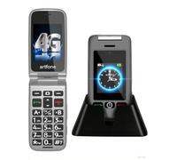 artfone G6 Pro 4G - Cellulare di base sbloccato per anziani, pulsante SOS, telefono cellulare per anziani, senza SIM, grande pulsante, doppio display, selezione rapida, dock di ricarica, radio FM