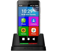 artfone SMART_500 4G Smartphone Anziani Icone Grandi, Whatsapp, Android 12,Display HD 5'',Pulsante SOS, Fotocamera posteriore 13MP, Batteria 2800mAh, WI-FI,GPS, Cellulare per anziani, Base di Ricarica