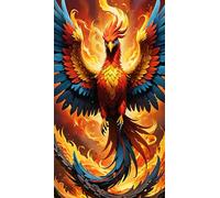 ARTGOTO Diamond Painting Quadrati Adulti Grandi Dimensioni Kit Completo,40x70cm Pittura Diamante Adulti Fenice C,Fornito con Diamond Painting Quadrato Accessori per la Decorazione Degli Ambienti