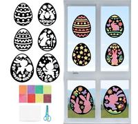 ARTGUTS 12 pezzi di Pasqua per bambini, uova di Pasqua, fai da te, carta colorata per bambini, Pasqua, finestre, artigianato, perfetto per Pasqua, decorazione di Pasqua, divertimento e regalini per la