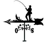 Arthifor - Salvadanaio da tetto con sagoma di pescatore, nero opaco