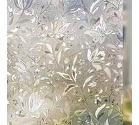 Arthome 3D macchiato finestra Privacy Film statico di vetro Cling Pellicola adesiva rimovibile senza colla anti-UV per il soggiorno e l'ufficio, design fiore di tulipano, 90 x 254cm