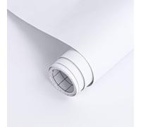 Arthome Bianco Pellicola Adesiva per mobili 44cmx3m Carta da Parati Solido Opaco Strutturato Autoadesivo pellicola vinilica Decorativa per armadi