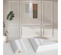 Arthome Kit Di Modanature Pretagliate Composto 6 Cornici, Pannelli Prefabbricati Per Decorazioni Interne, Pannelli Decorativi Murali Per Soggiorno Camera Letto, Installabili Con Colla(Curvo)