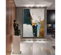ARTHOMECANVAS A large abstract painting hangs in the entryway colori tenui - 80 x 120 cm