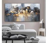 ARTHOMECANVAS A living room with a couch and a painting on the wall colori tenui 22-100 x 150 cm