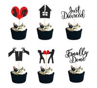 Arthsdite 24 topper per cupcake con scritta "Divorce Finally Done Just Divorced", decorazioni per torte a tema divorzio, addio al celibato, divorzio, forniture per feste