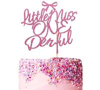 Arthsdite Miss Onederful Cake Topper, My 1st Birthday/Happy 1st Birthday/Wild One/Some Bunny is One, Baby Shower/Baby Girl 1st Birthday Party, Decorazioni rosa glitterate