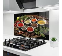 ARTHUB® Paraschizzi Cucina in Vetro temperato 50x70 cm, Colorful Seasonings | Protezione Contro Gli Schizzi, Protezione murale per fornelli, Vetro temperato, Alimenti, Spezie