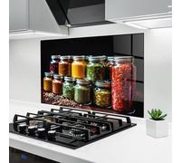 ARTHUB® Paraschizzi Cucina in Vetro temperato 50x70 cm, Kitchen Spice Up | Protezione Contro Gli Schizzi, Protezione murale per fornelli, Vetro temperato, Alimenti, Spezie