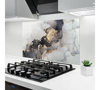ARTHUB® Paraschizzi Cucina in Vetro temperato 50x70 cm, Marble Shades | Protezione Contro Gli Schizzi, Protezione murale per fornelli, Vetro temperato, Astratto, Marmo