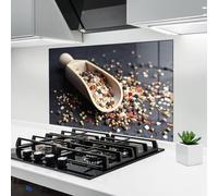 ARTHUB® Paraschizzi Cucina in Vetro temperato 50x70 cm, Seasoning Table Scoop | Protezione Contro Gli Schizzi, Protezione murale per fornelli, Vetro temperato, Alimenti, Spezie