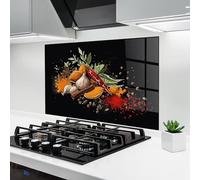 ARTHUB® Paraschizzi Cucina in Vetro temperato 50x70 cm, Spices Art | Protezione Contro Gli Schizzi, Protezione murale per fornelli, Vetro temperato, Alimenti, Spezie