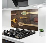 ARTHUB® Paraschizzi Cucina in Vetro temperato 50x70 cm, Spices Beans | Protezione Contro Gli Schizzi, Protezione murale per fornelli, Vetro temperato, Alimenti, Spezie