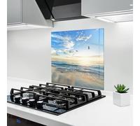 ARTHUB® Paraschizzi Cucina in Vetro temperato 60x60 cm, Beautiful Beach | Protezione Contro Gli Schizzi, Protezione murale per fornelli, Vetro temperato, Paesaggi, Spiagge