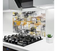 ARTHUB® Paraschizzi Cucina in Vetro temperato 60x80 cm, Abstract Mix Color | Protezione Contro Gli Schizzi, Protezione murale per fornelli, Vetro temperato, Astratto, Arte Astratta