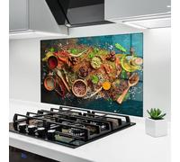 ARTHUB® Paraschizzi Cucina in Vetro temperato 60x80 cm, Seasonings Mix | Protezione Contro Gli Schizzi, Protezione murale per fornelli, Vetro temperato, Alimenti, Spezie