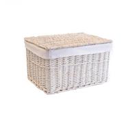 Arthur Cameron Grande cesto portaoggetti in vimini natura medium Lavaggio Bianco