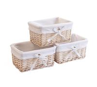 Arthur Cameron Piccolo cestino in vimini naturale, set di 3 (bianco lavaggio)