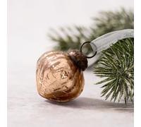 Arthur Cameron - Set di 6 piccole lanterne ornamentali in vetro craquelé da 2,5 cm, palline di vetro soffiato a mano per decorazioni natalizie rustiche