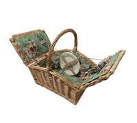 Arthur Cameron - Set di cestini da picnic in vimini, completamente attrezzato con 2 bicchieri da vino, piatti e set di posate, cestino da picnic per 2 persone, realizzato a mano in vimini naturale